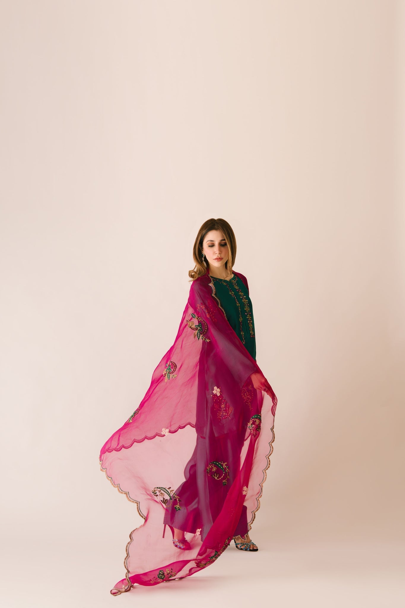 Sammy K | Aadat Festive Edition | Green Moon - by Libasekhas UK - Registered Vendor of : Sammy K - 100% Original Designer Dress