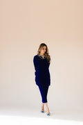 Sammy K | Velvet Festive Edit | Royal blue velvet Poncho Outfit - by - Libasekhas UK - Registered Vendor of : Sammy K - 100% Original Designer Dresss
