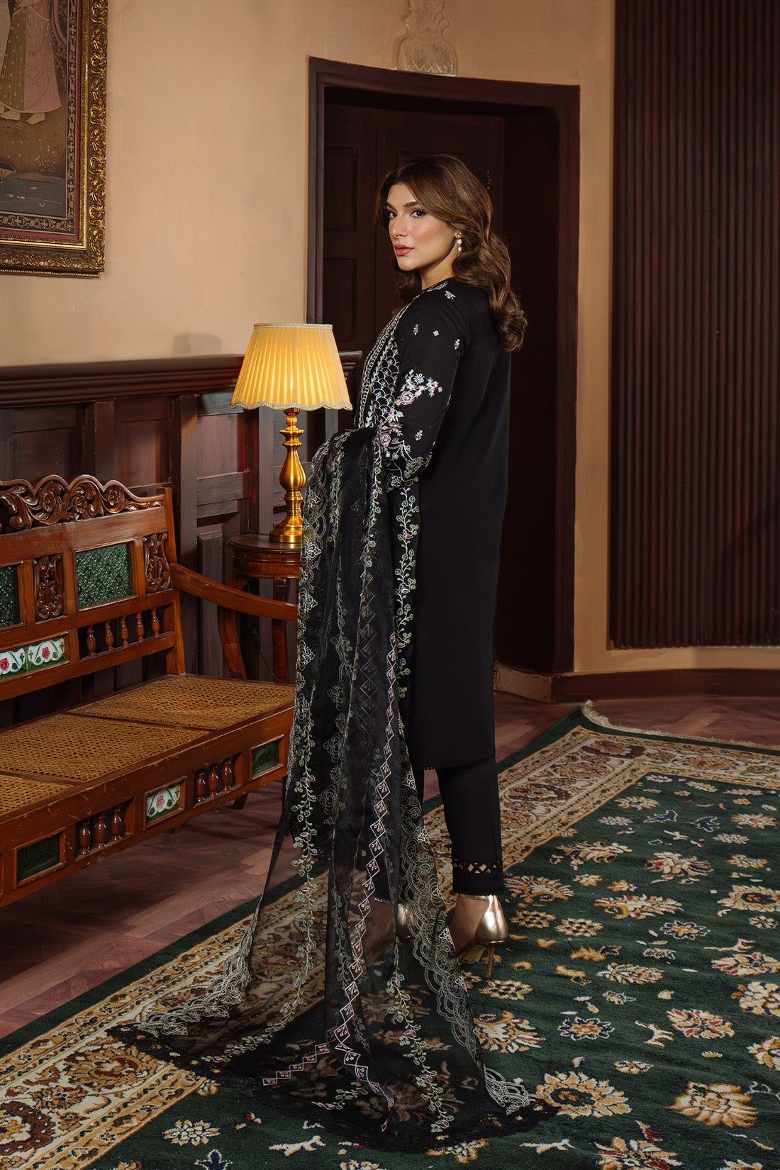 Sahar | Festive Edit Ready to Wear | Raven Poise - RTW - by - Libasekhas UK - Registered Vendor of : Sahar - 100% Original Designer Dresss