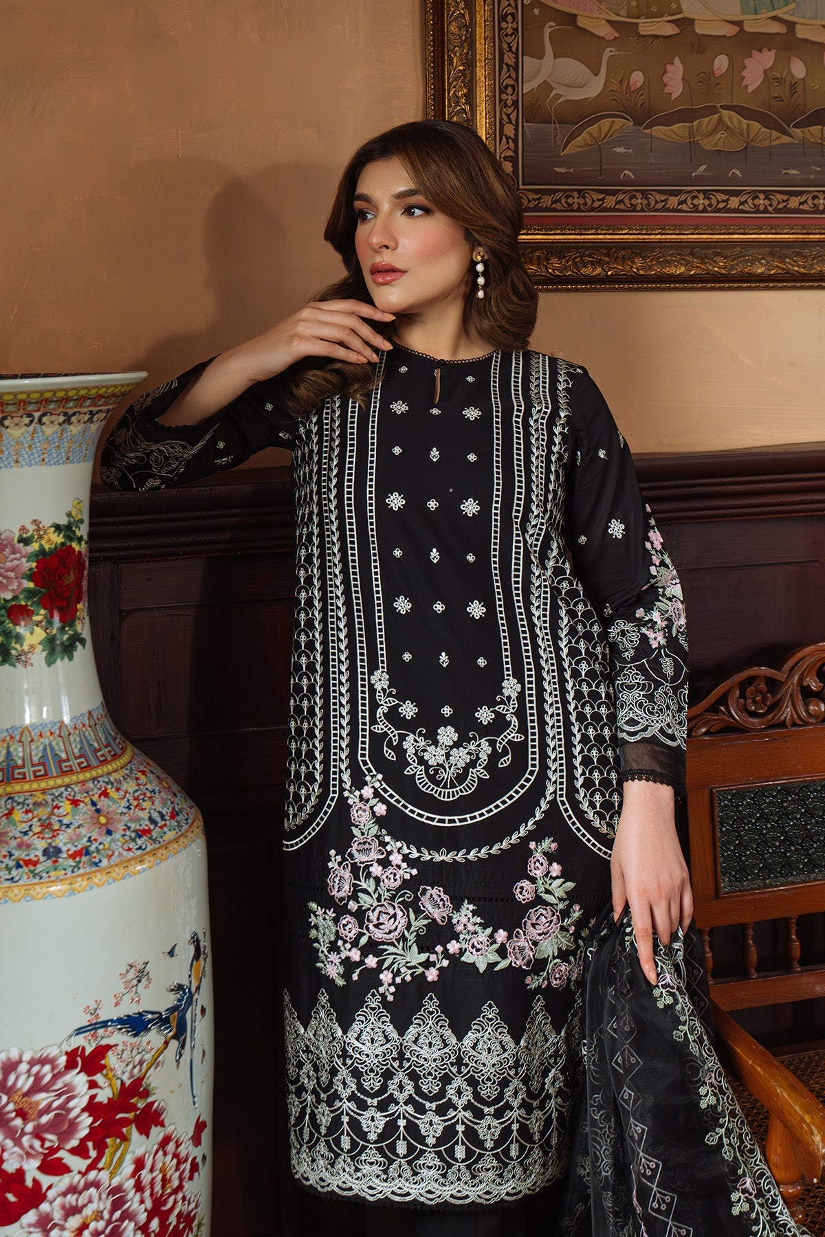 Sahar | Festive Edit Ready to Wear | Raven Poise - RTW - by - Libasekhas UK - Registered Vendor of : Sahar - 100% Original Designer Dresss