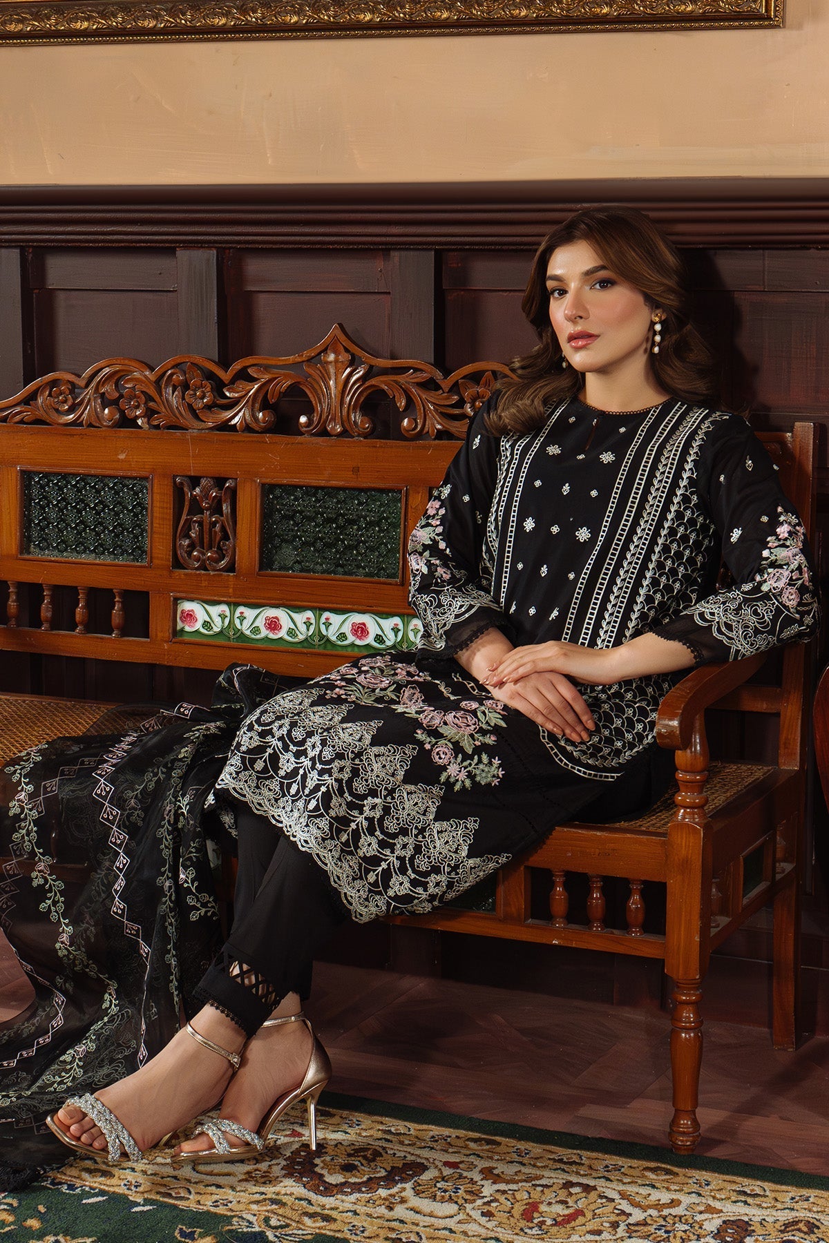 Sahar | Festive Edit Ready to Wear | Raven Poise - RTW - by - Libasekhas UK - Registered Vendor of : Sahar - 100% Original Designer Dresss