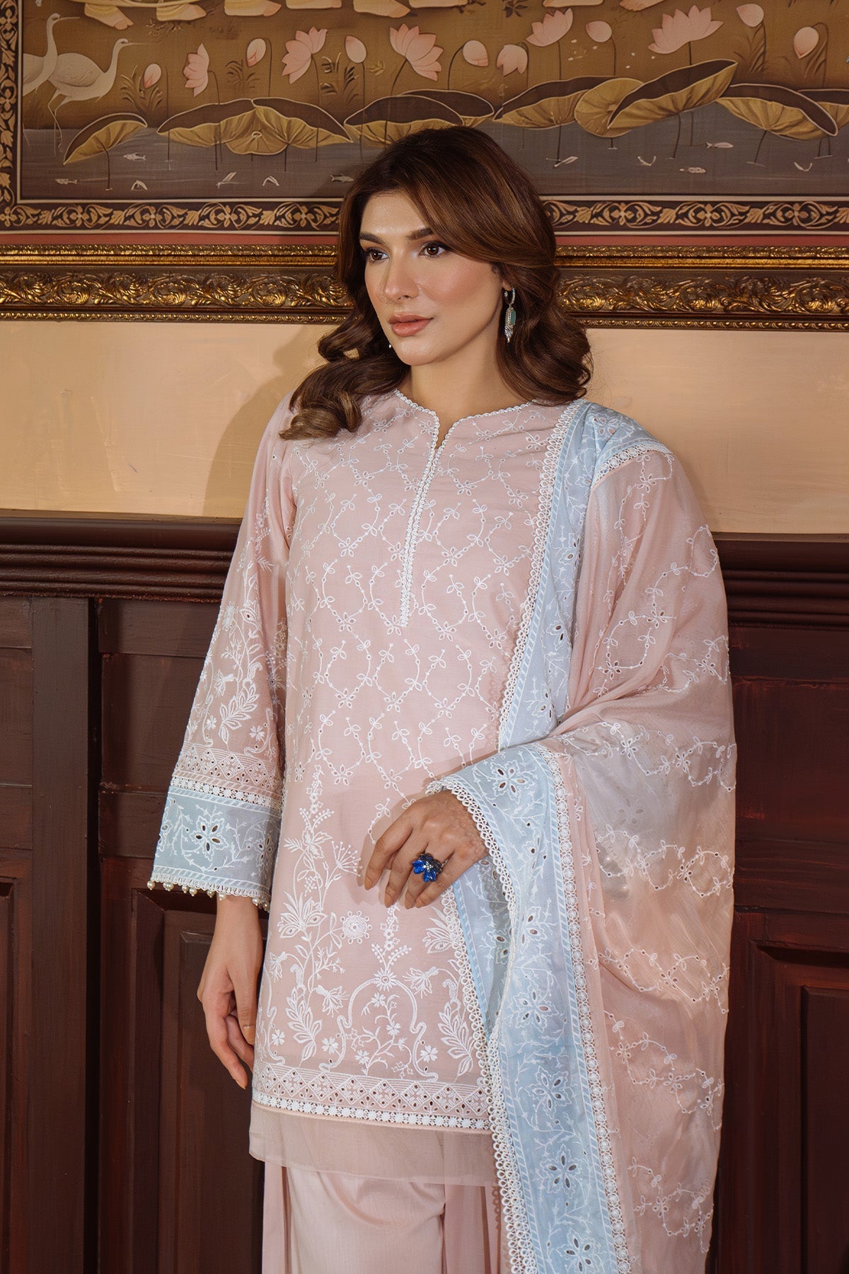 Sahar | Festive Edit Ready to Wear | Pastel Rose - RTW - by - Libasekhas UK - Registered Vendor of : Sahar - 100% Original Designer Dresss