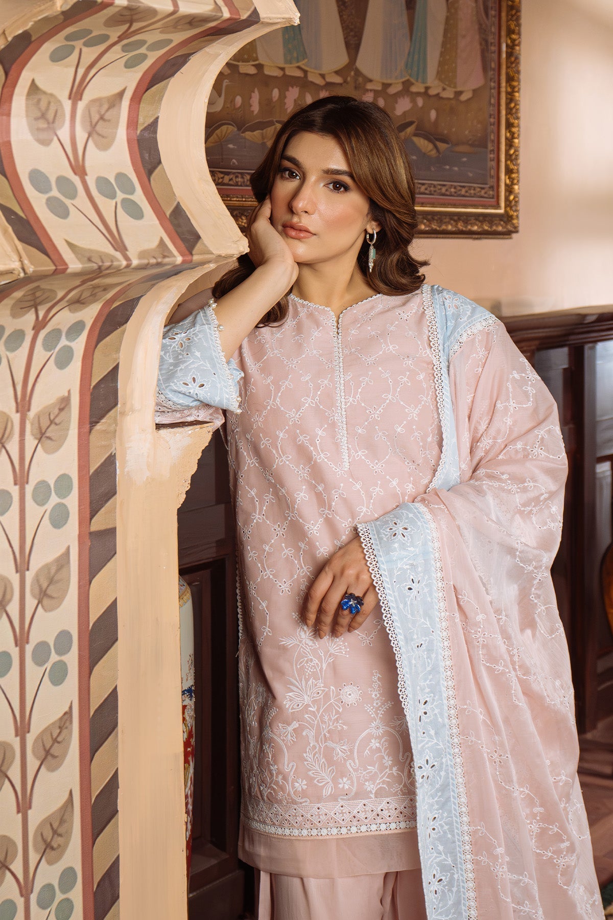 Sahar | Festive Edit Ready to Wear | Pastel Rose - RTW - by - Libasekhas UK - Registered Vendor of : Sahar - 100% Original Designer Dresss