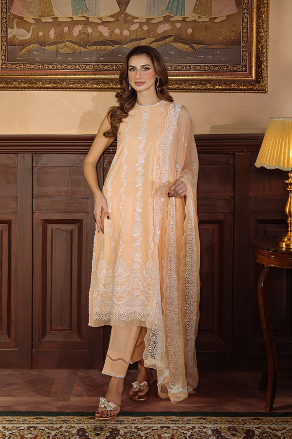 Sahar | Festive Edit Ready to Wear | Apricot Glow - RTW - by - Libasekhas UK - Registered Vendor of : Sahar - 100% Original Designer Dresss