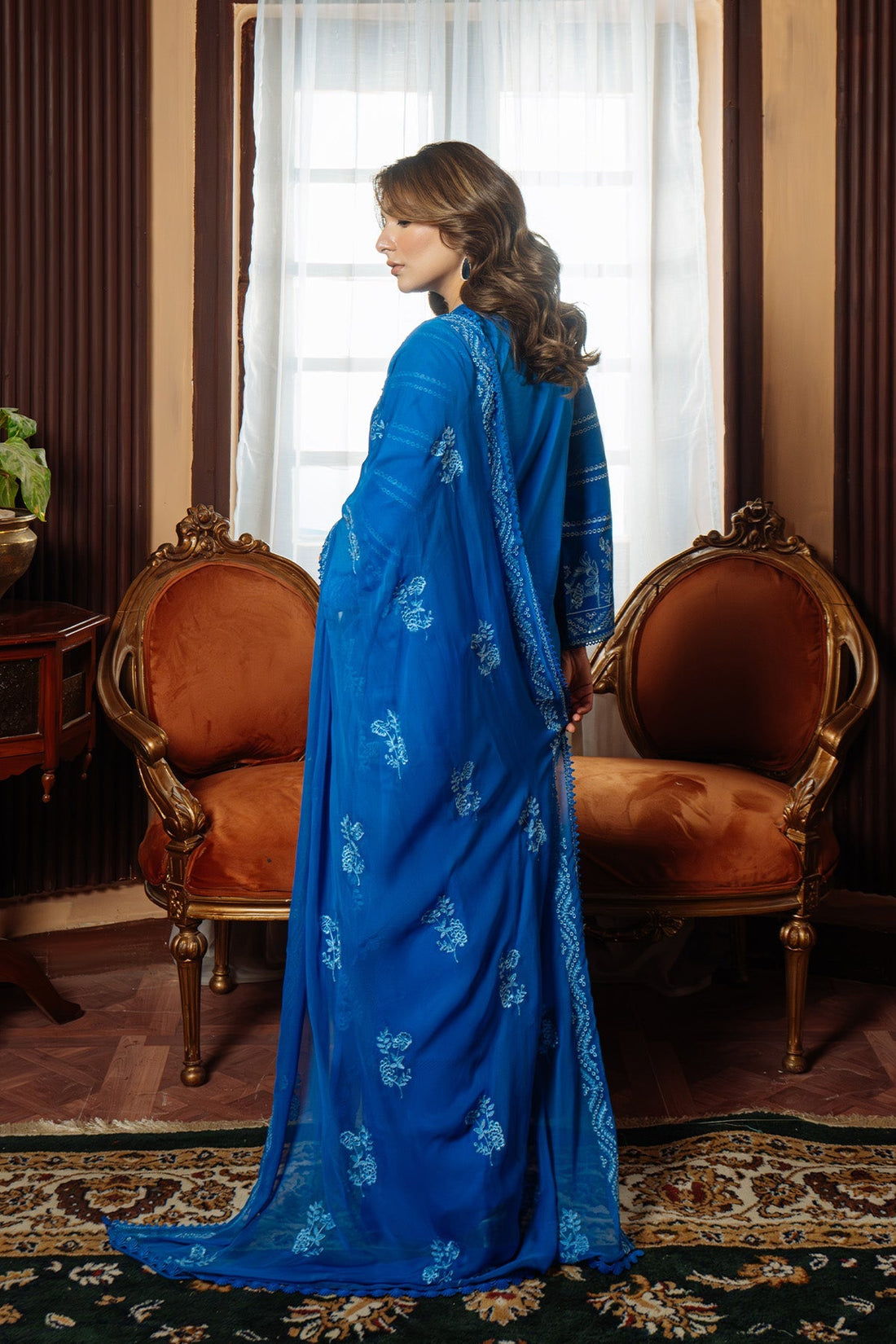 Sahar | Festive Edit Ready to Wear | Moroccan Blue - RTW - by - Libasekhas UK - Registered Vendor of : Sahar - 100% Original Designer Dresss