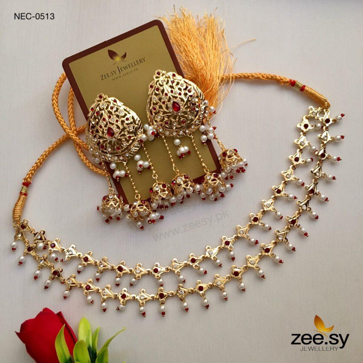 Nauratan Necklace-0513 - by - Libasekhas UK - Registered Vendor of : Zeesy - 100% Original Designer Dresss