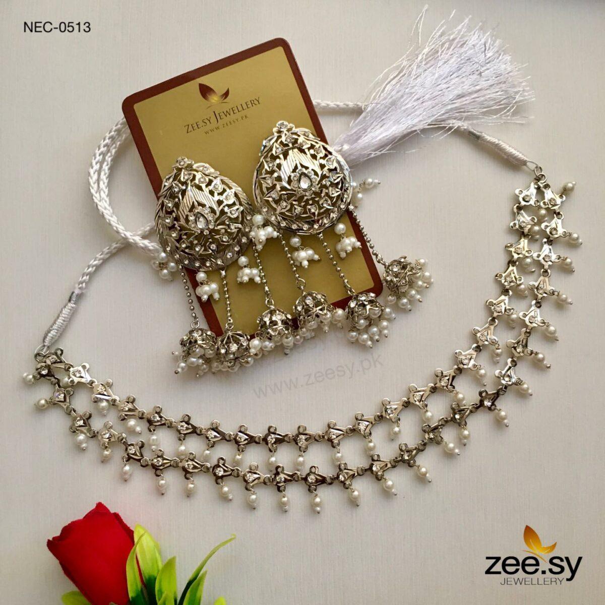 Nauratan Necklace-0513 - by - Libasekhas UK - Registered Vendor of : Zeesy - 100% Original Designer Dresss