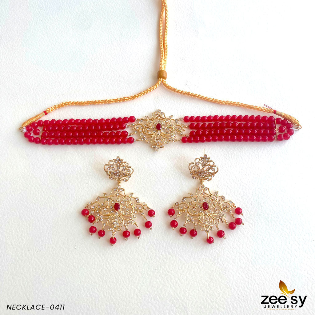 Necklace-0411 - by - Libasekhas UK - Registered Vendor of : Zeesy - 100% Original Designer Dresss