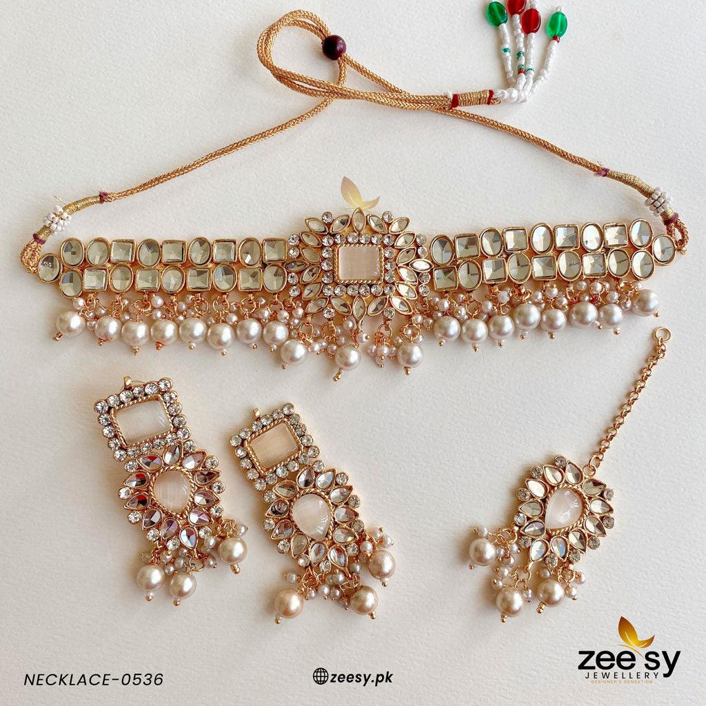 Kundan Necklace-0536 - by - Libasekhas UK - Registered Vendor of : Zeesy - 100% Original Designer Dresss