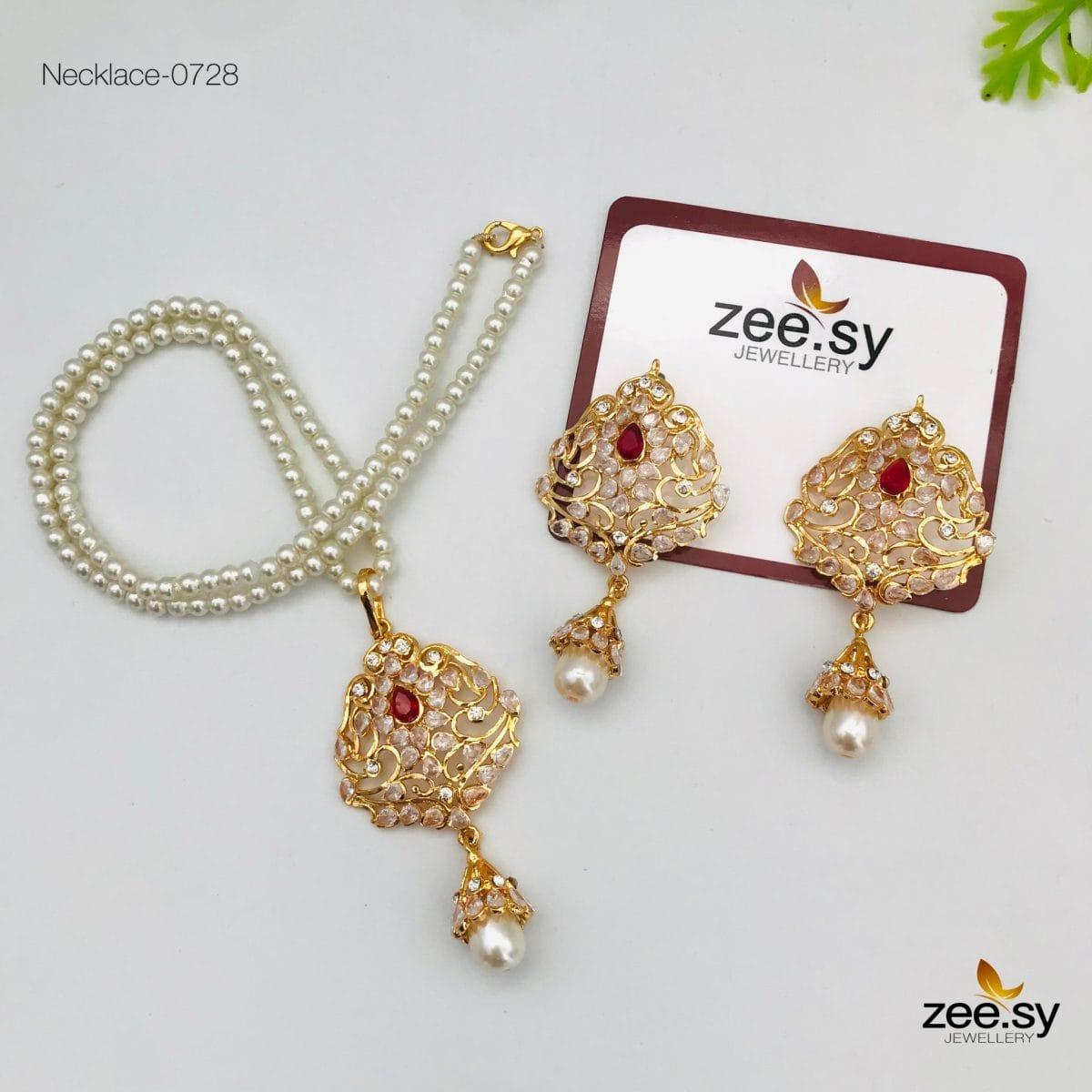 Necklace-0728 - by - Libasekhas UK - Registered Vendor of : Zeesy - 100% Original Designer Dresss