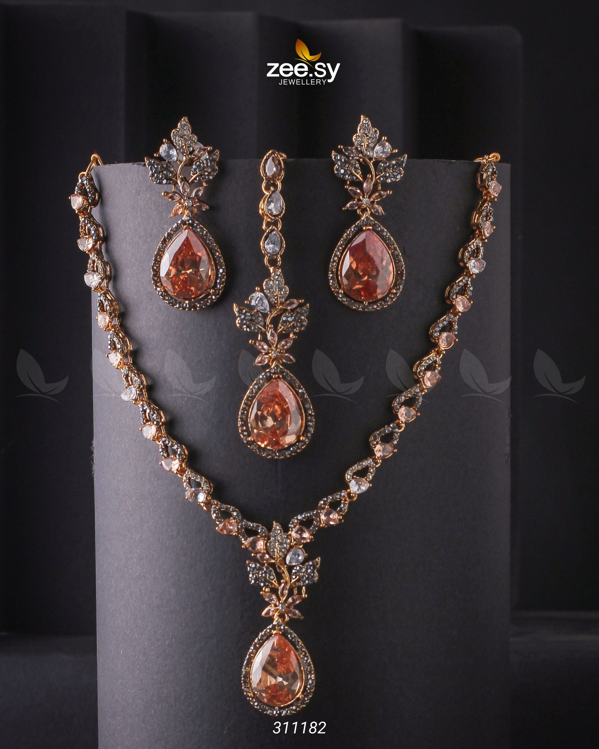 Opal Necklace Set - by - Libasekhas UK - Registered Vendor of : Zeesy - 100% Original Designer Dresss