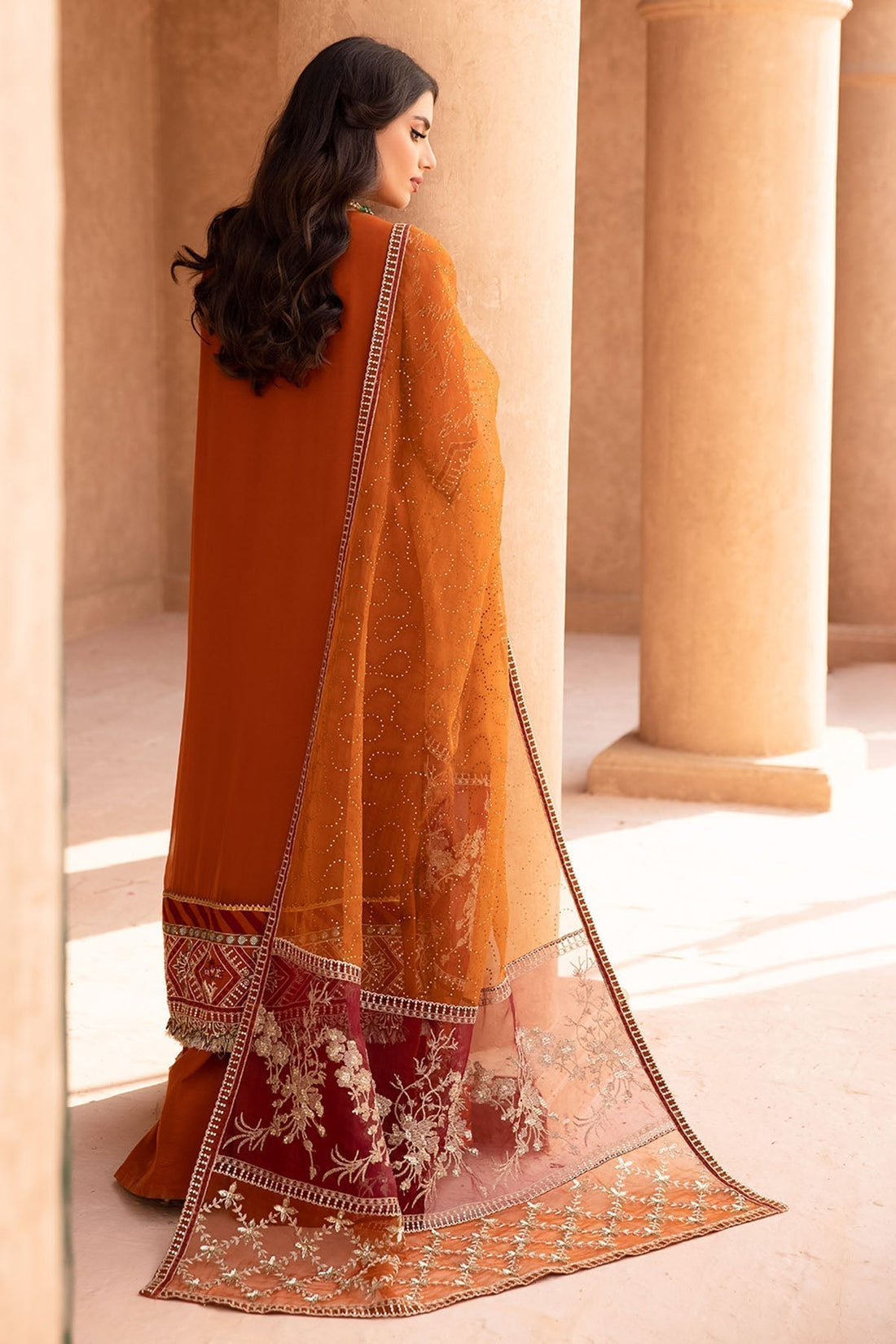 Nureh | Embroidered Luxury Chiffon | NEL-22 - by - Libasekhas UK - Registered Vendor of : Nureh - 100% Original Designer Dresss