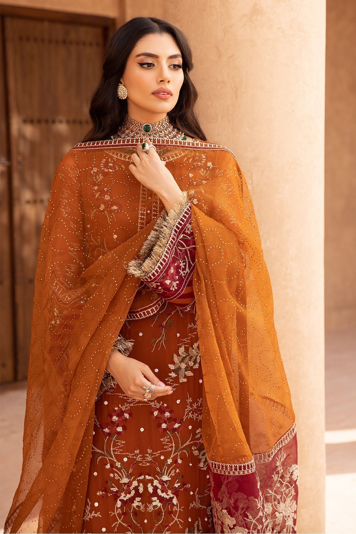 Nureh | Embroidered Luxury Chiffon | NEL-22 - by - Libasekhas UK - Registered Vendor of : Nureh - 100% Original Designer Dresss
