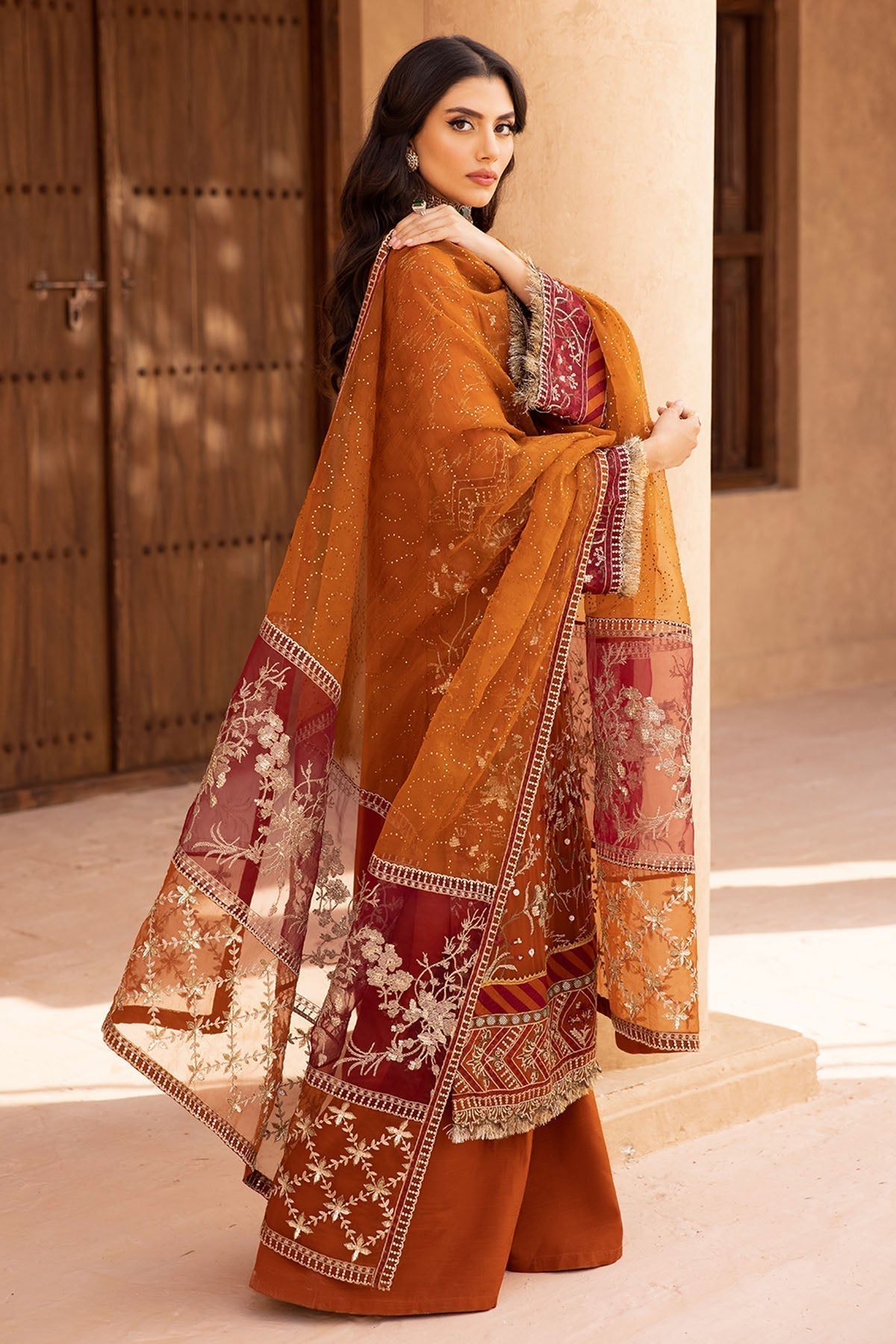 Nureh | Embroidered Luxury Chiffon | NEL-22 - by - Libasekhas UK - Registered Vendor of : Nureh - 100% Original Designer Dresss