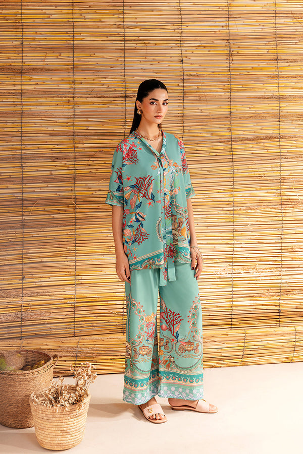 Saira Rizwan | Silk Coords 25 | COASTAL CHARM - SRSP-25-01 - by Libasekhas UK - Registered Vendor of : Saira Rizwan - 100% Original Designer Dress