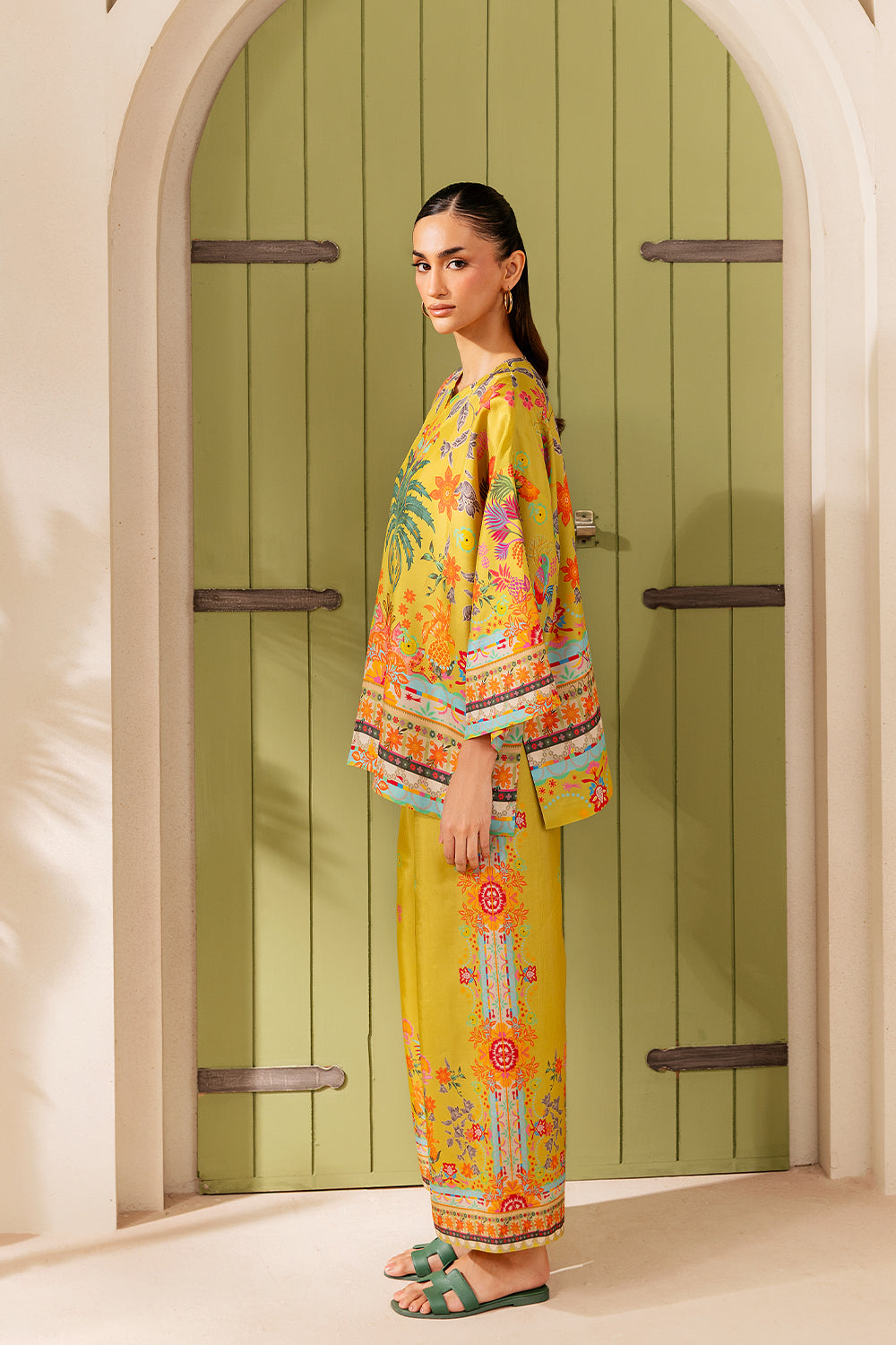 Saira Rizwan | Silk Coords 25 | PALM SUGAR - SRSP-25-04 - by Libasekhas UK - Registered Vendor of : Saira Rizwan - 100% Original Designer Dress