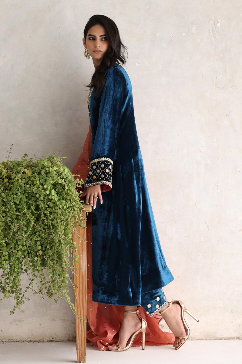 Sana Abbas | Velvet Formals | NINA - by - Libasekhas UK - Registered Vendor of : Sana Abbas - 100% Original Designer Dresss