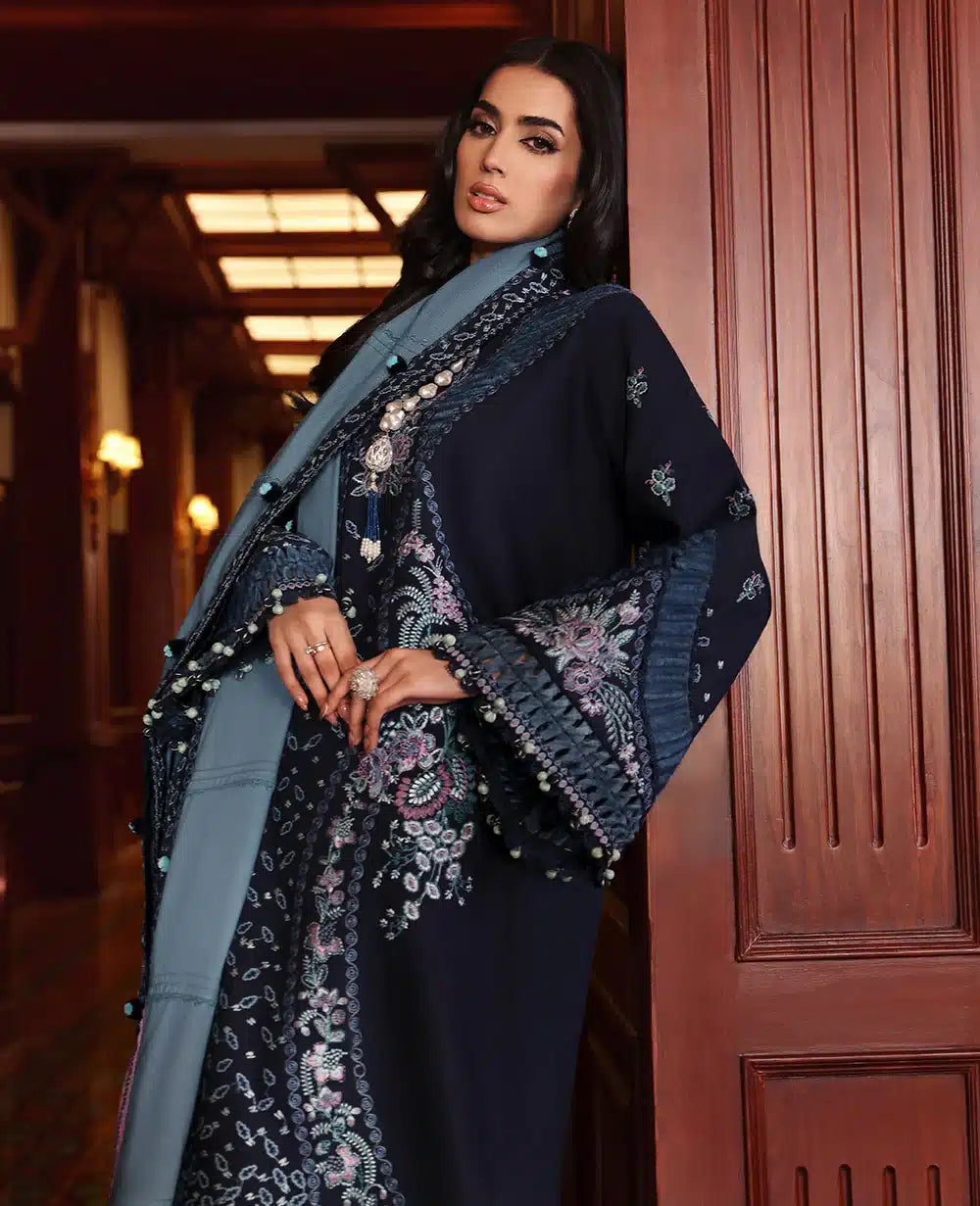 Republic Womenswear | Noemei Luxury Shawl 23 | NWU23-D5-B - by - Libasekhas UK - Registered Vendor of : Republic Womenswear - 100% Original Designer Dresss