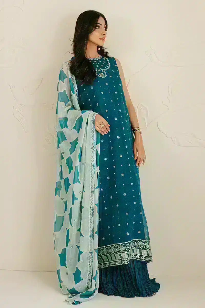 Cross Stitch | Wedding Festive 23 | Freckle Teal - by - Libasekhas UK - Registered Vendor of : Cross Stitch - 100% Original Designer Dresss