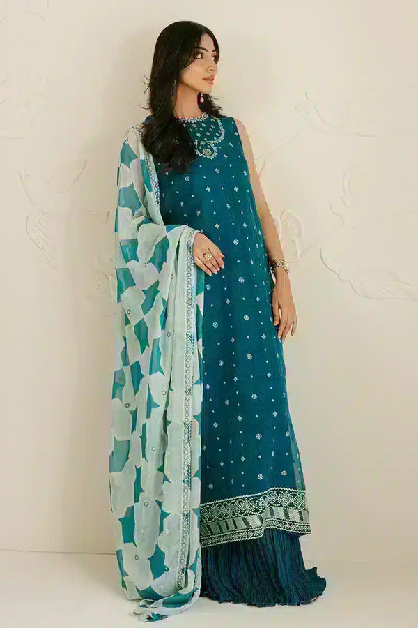 Cross Stitch | Wedding Festive 23 | Freckle Teal - by - Libasekhas UK - Registered Vendor of : Cross Stitch - 100% Original Designer Dresss