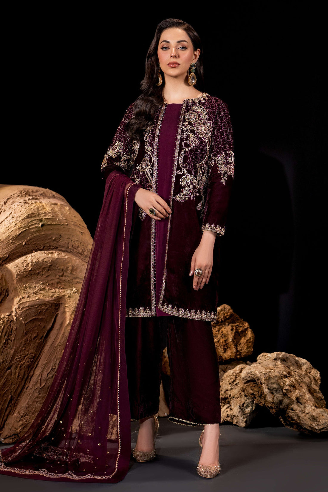 Naqshi | Makhmal 24 | Qandeel - by - Libasekhas UK - Registered Vendor of : Naqshi - 100% Original Designer Dresss