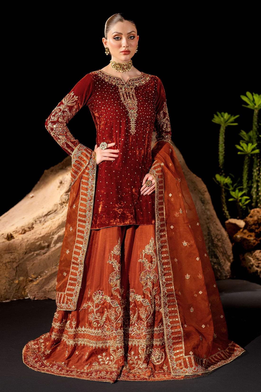 Naqshi | Makhmal 24 |  Amber - by - Libasekhas UK - Registered Vendor of : Naqshi - 100% Original Designer Dresss