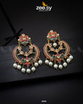 Naurattan Chandbali Earrings - by - Libasekhas UK - Registered Vendor of : Zeesy - 100% Original Designer Dresss