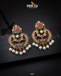 Naurattan Chandbali Earrings - by - Libasekhas UK - Registered Vendor of : Zeesy - 100% Original Designer Dresss