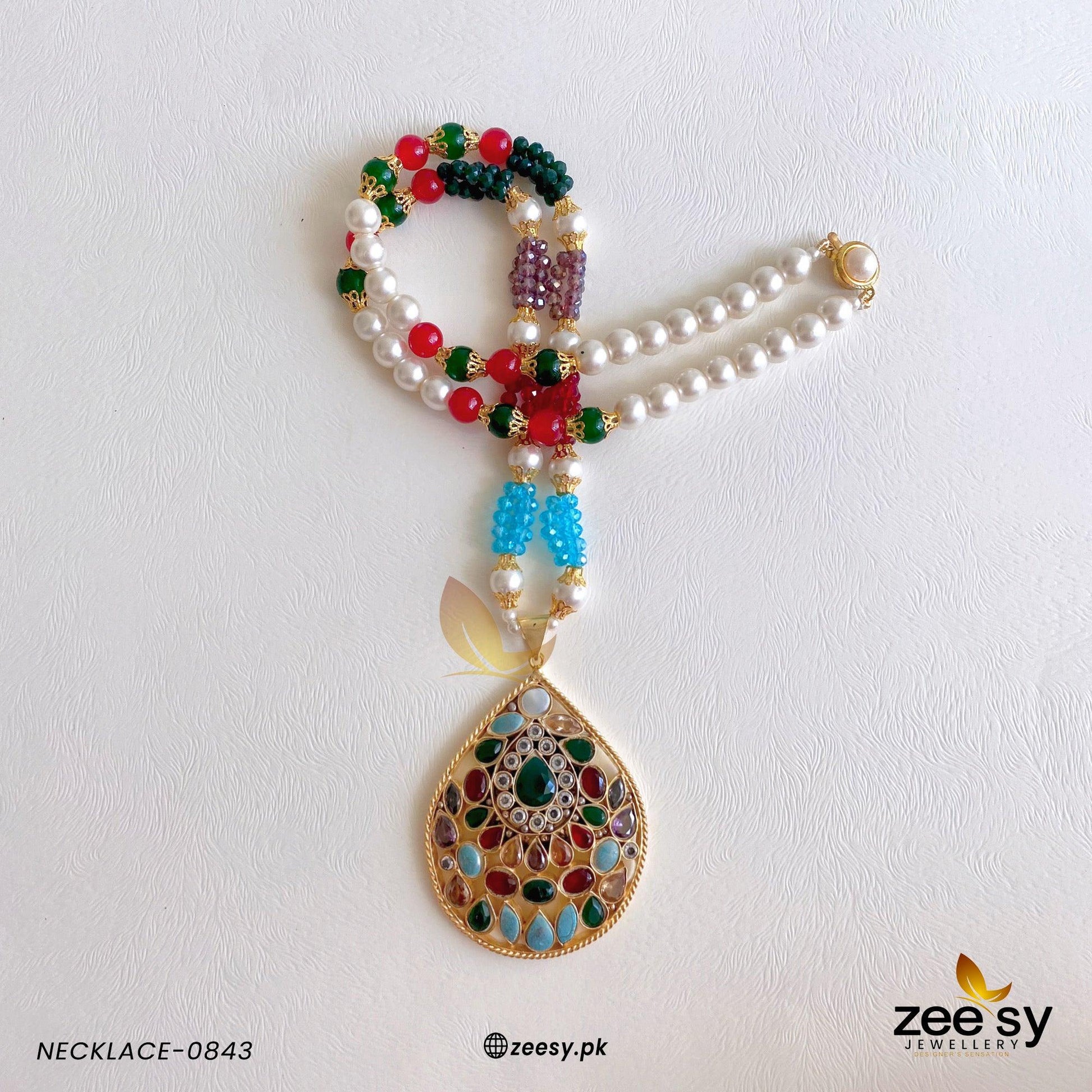 Mala Necklace-0843 - by - Libasekhas UK - Registered Vendor of : Zeesy - 100% Original Designer Dresss
