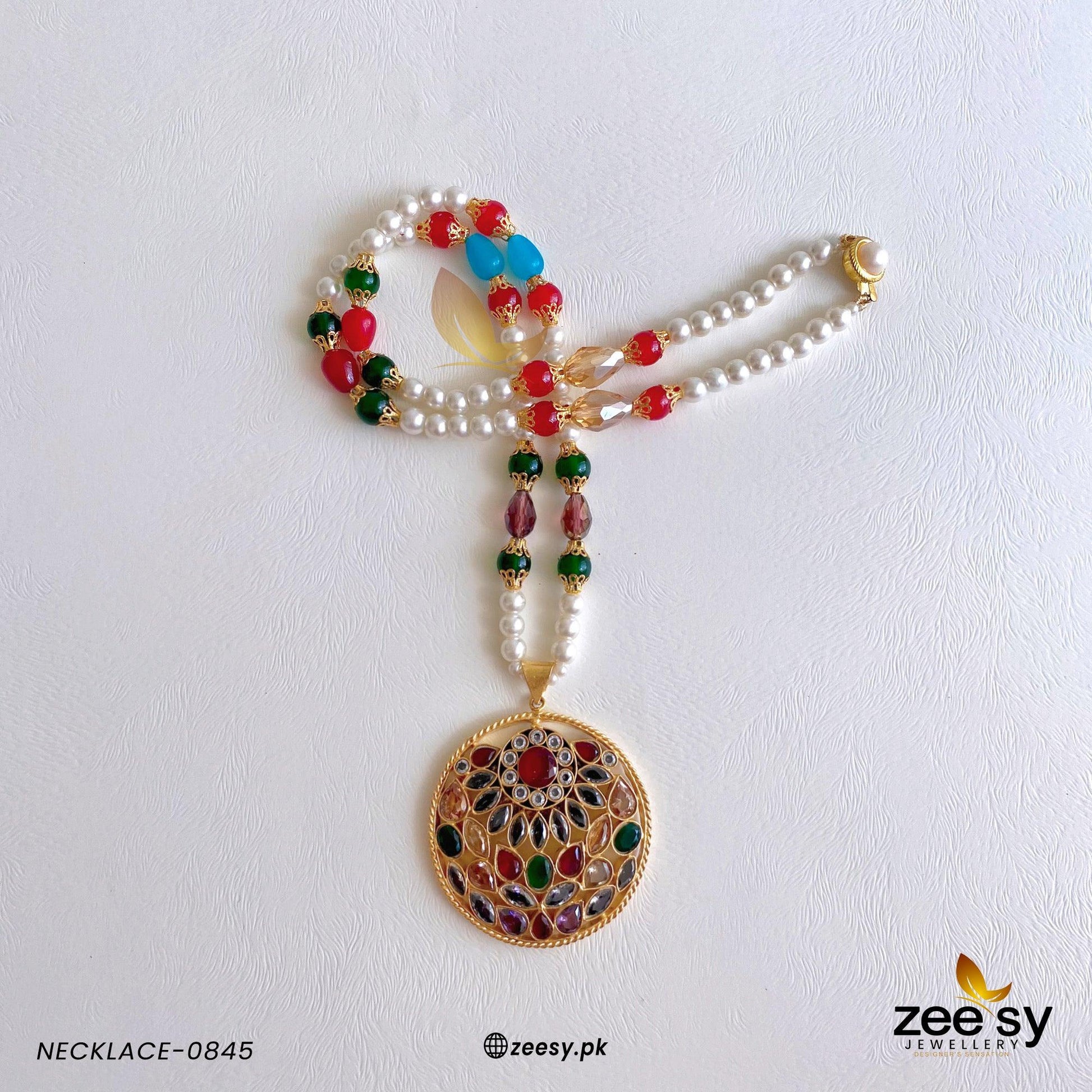 Mala Necklace-0845 - by - Libasekhas UK - Registered Vendor of : Zeesy - 100% Original Designer Dresss