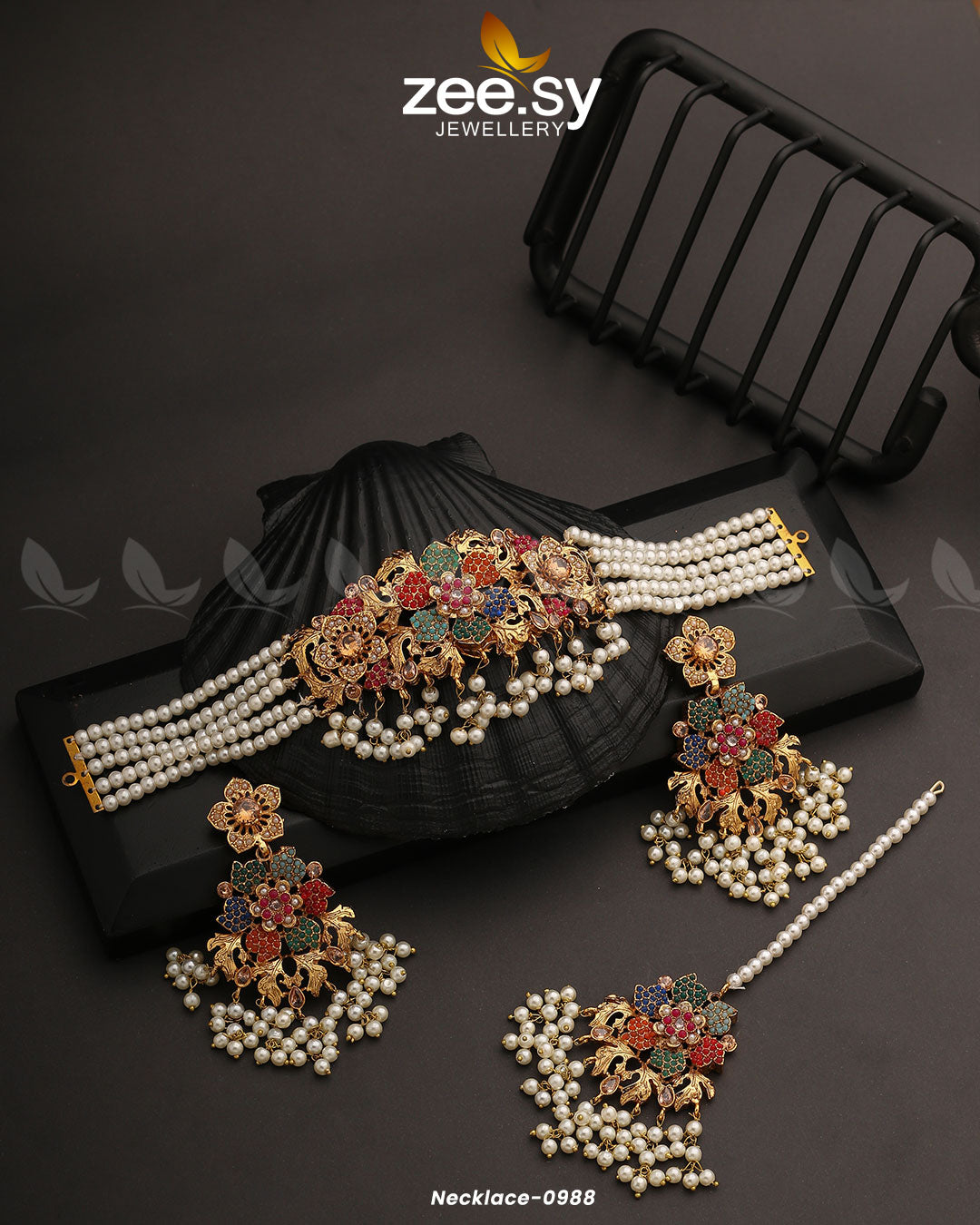 Necklace-0988 - by - Libasekhas UK - Registered Vendor of : Zeesy - 100% Original Designer Dresss