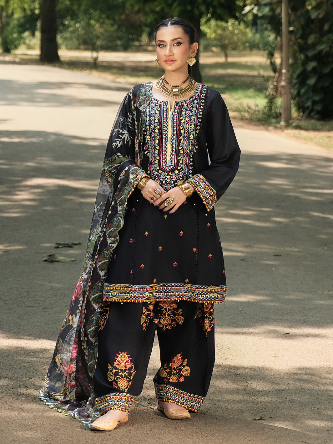 Hemstitch | The Garden Lawn | Night Jasmine - by Libasekhas UK - Registered Vendor of : Hemstitch - 100% Original Designer Dress