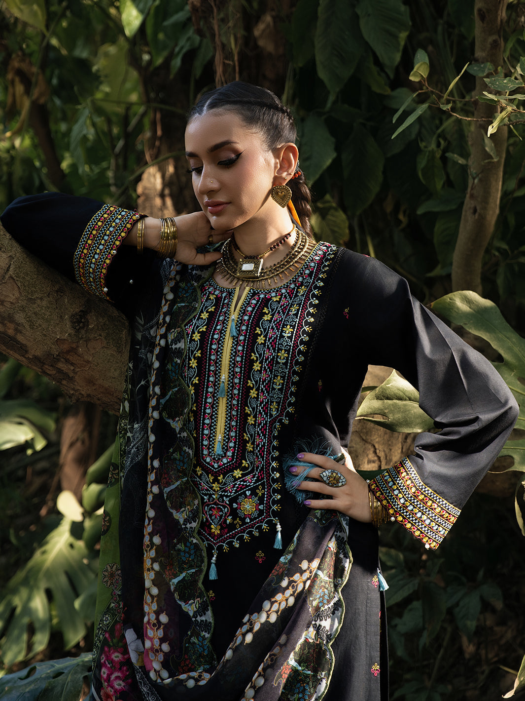 Hemstitch | The Garden Lawn | Night Jasmine - by Libasekhas UK - Registered Vendor of : Hemstitch - 100% Original Designer Dress