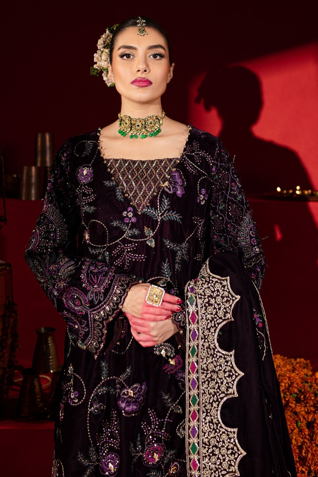 Nureh | Maya Velvet |  NW-91 - by - Libasekhas UK - Registered Vendor of : Nureh - 100% Original Designer Dresss