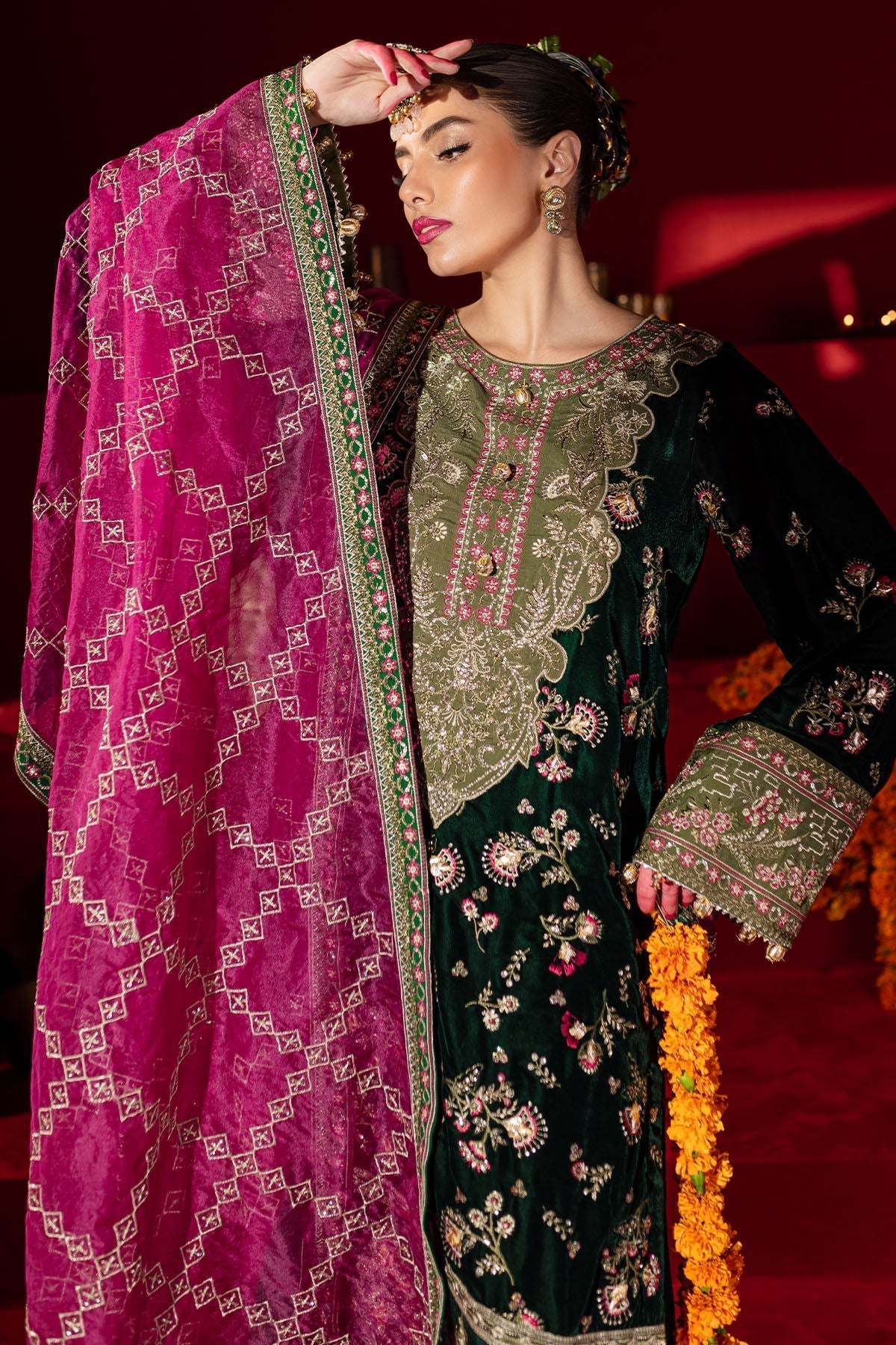 Nureh | Maya Velvet |  NW-88 - by - Libasekhas UK - Registered Vendor of : Nureh - 100% Original Designer Dresss