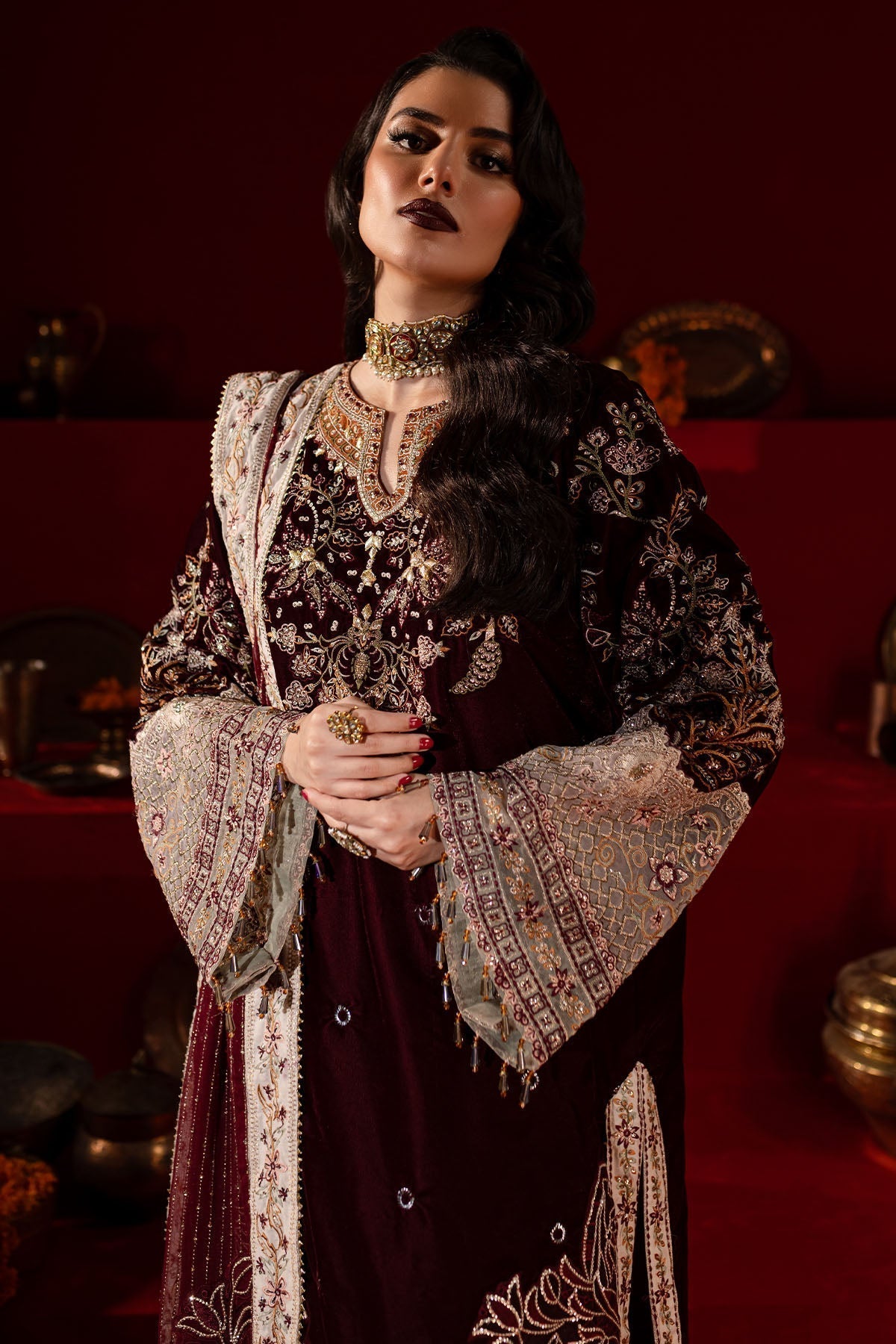 Nureh | Maya Velvet |  NW-89 - by - Libasekhas UK - Registered Vendor of : Nureh - 100% Original Designer Dresss