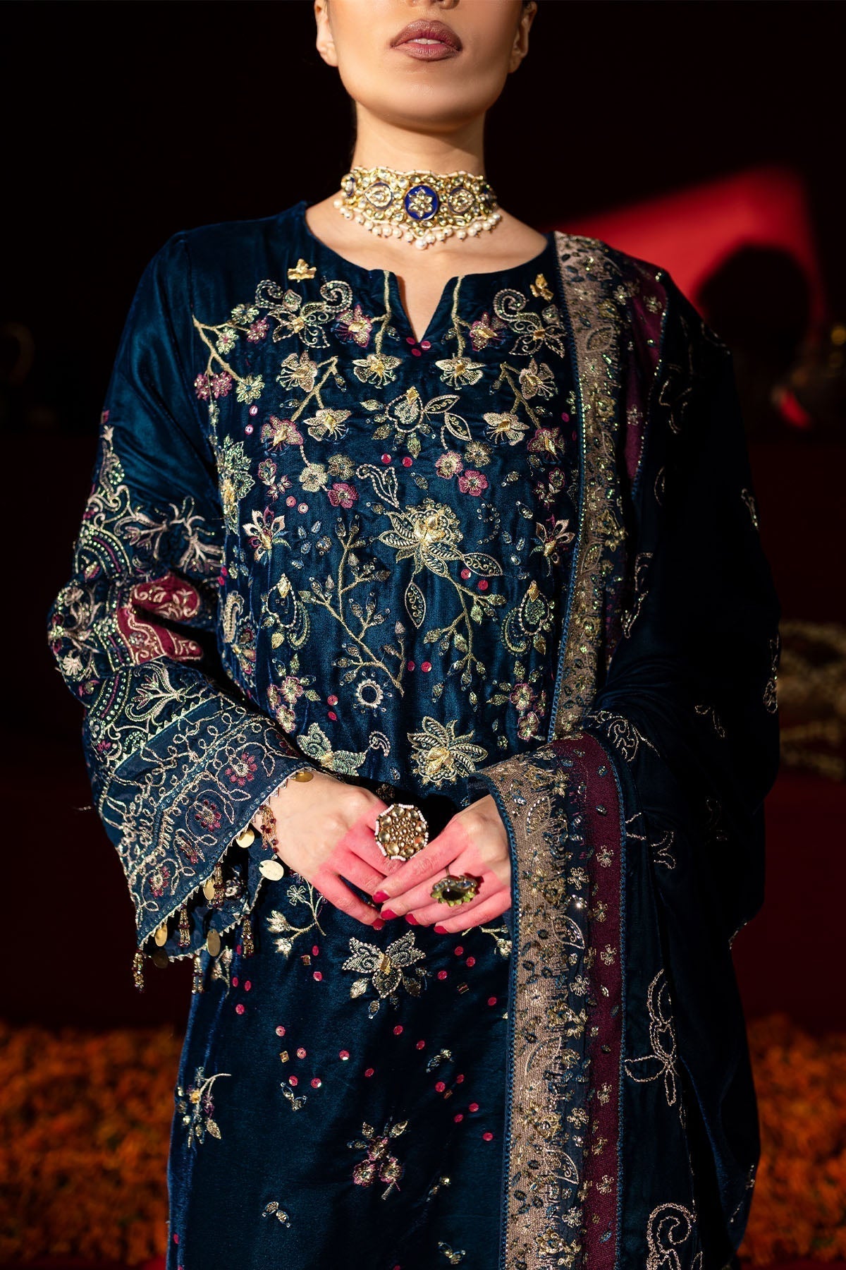 Nureh | Maya Velvet |  NW-90 - by - Libasekhas UK - Registered Vendor of : Nureh - 100% Original Designer Dresss