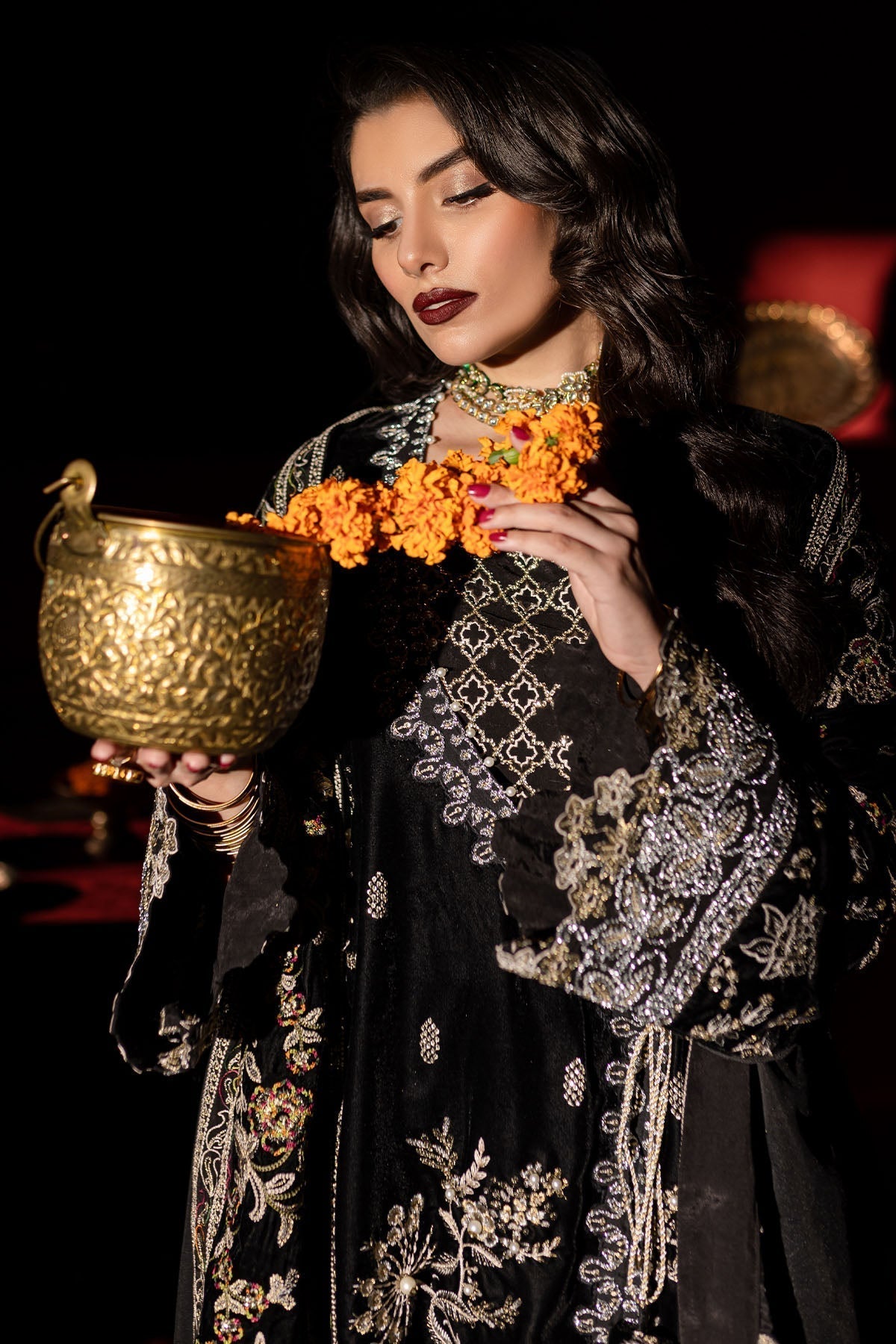 Nureh | Maya Velvet |  NW-92 - by - Libasekhas UK - Registered Vendor of : Nureh - 100% Original Designer Dresss