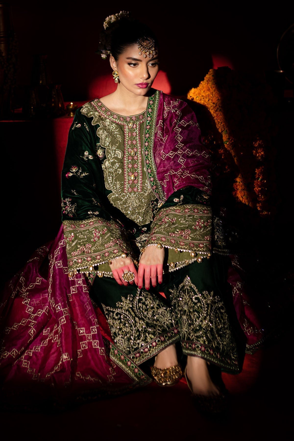 Nureh | Maya Velvet |  NW-88 - by - Libasekhas UK - Registered Vendor of : Nureh - 100% Original Designer Dresss