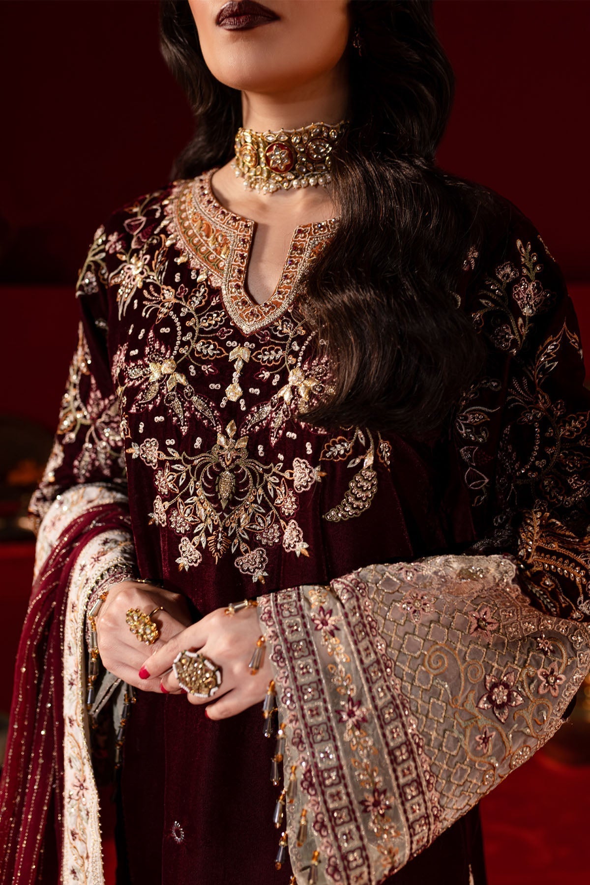 Nureh | Maya Velvet |  NW-89 - by - Libasekhas UK - Registered Vendor of : Nureh - 100% Original Designer Dresss