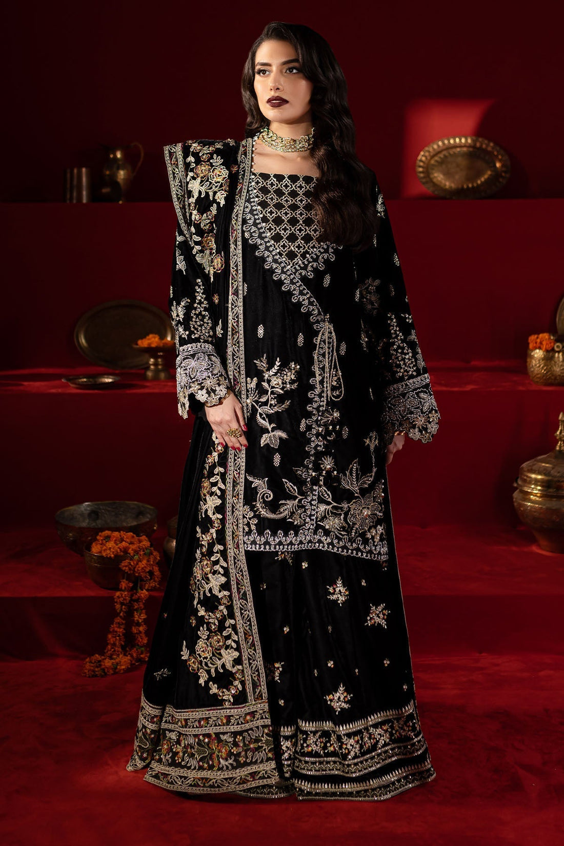 Nureh | Maya Velvet |  NW-92 - by - Libasekhas UK - Registered Vendor of : Nureh - 100% Original Designer Dresss