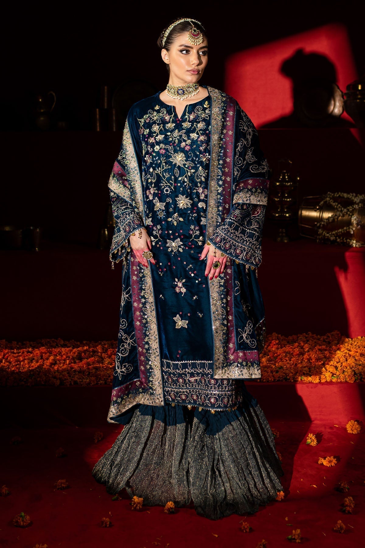 Nureh | Maya Velvet |  NW-90 - by - Libasekhas UK - Registered Vendor of : Nureh - 100% Original Designer Dresss