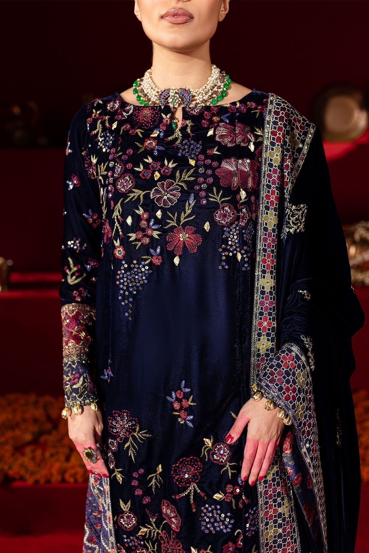 Nureh | Maya Velvet |  NW-93 - by - Libasekhas UK - Registered Vendor of : Nureh - 100% Original Designer Dresss