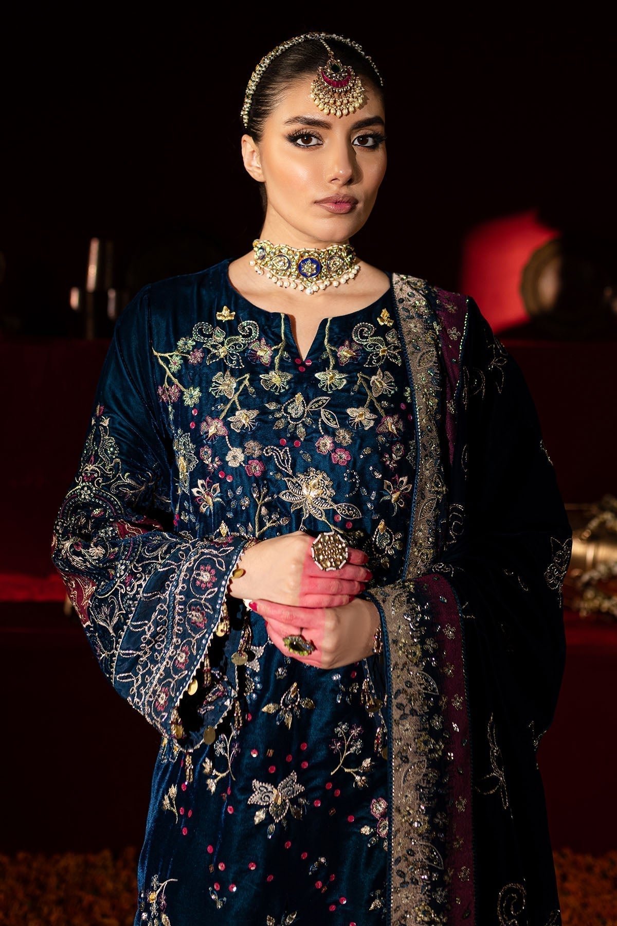 Nureh | Maya Velvet |  NW-90 - by - Libasekhas UK - Registered Vendor of : Nureh - 100% Original Designer Dresss