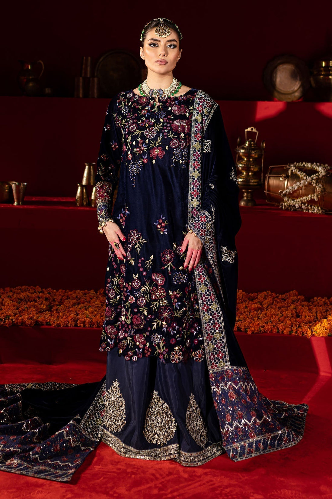 Nureh | Maya Velvet |  NW-93 - by - Libasekhas UK - Registered Vendor of : Nureh - 100% Original Designer Dresss