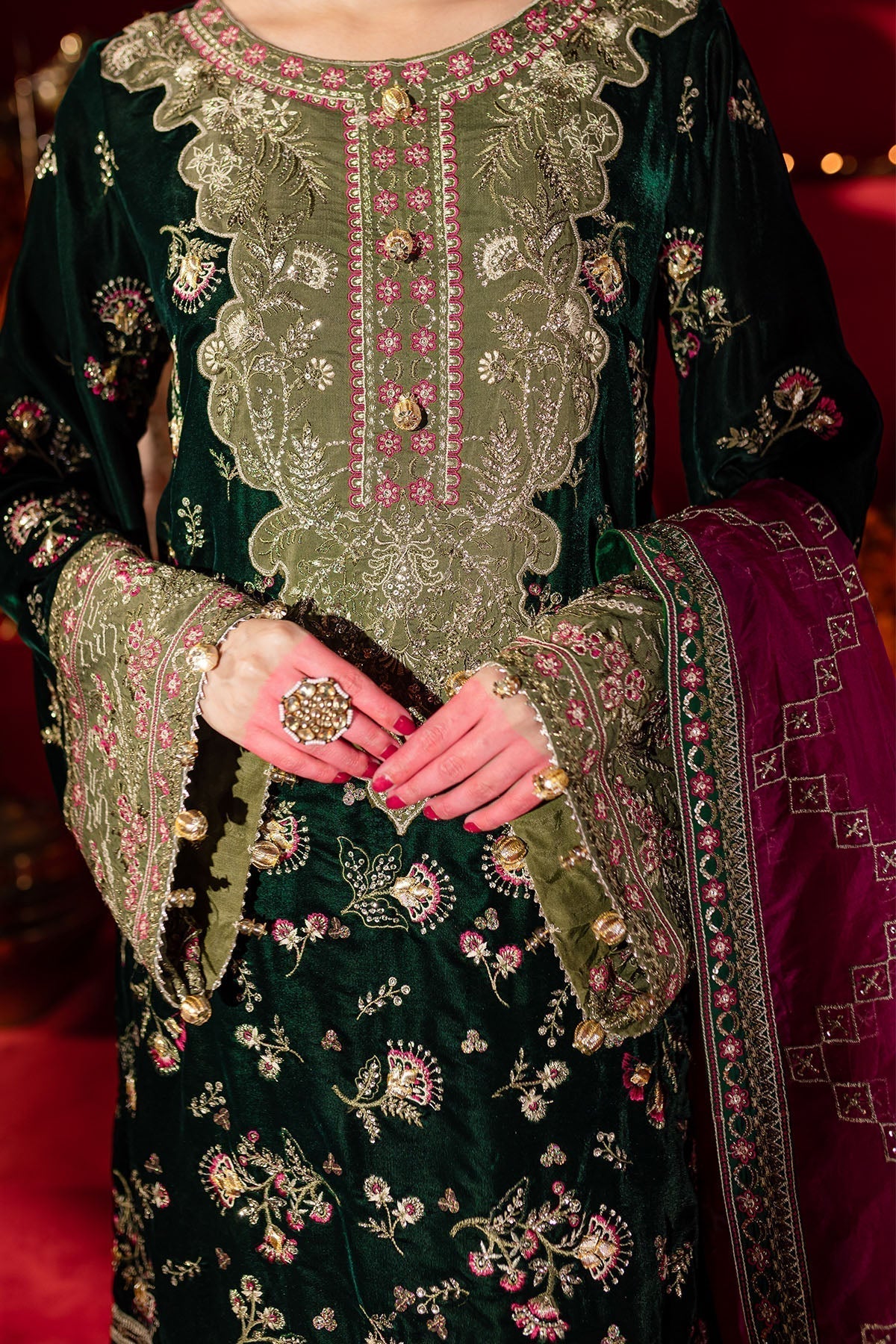 Nureh | Maya Velvet |  NW-88 - by - Libasekhas UK - Registered Vendor of : Nureh - 100% Original Designer Dresss