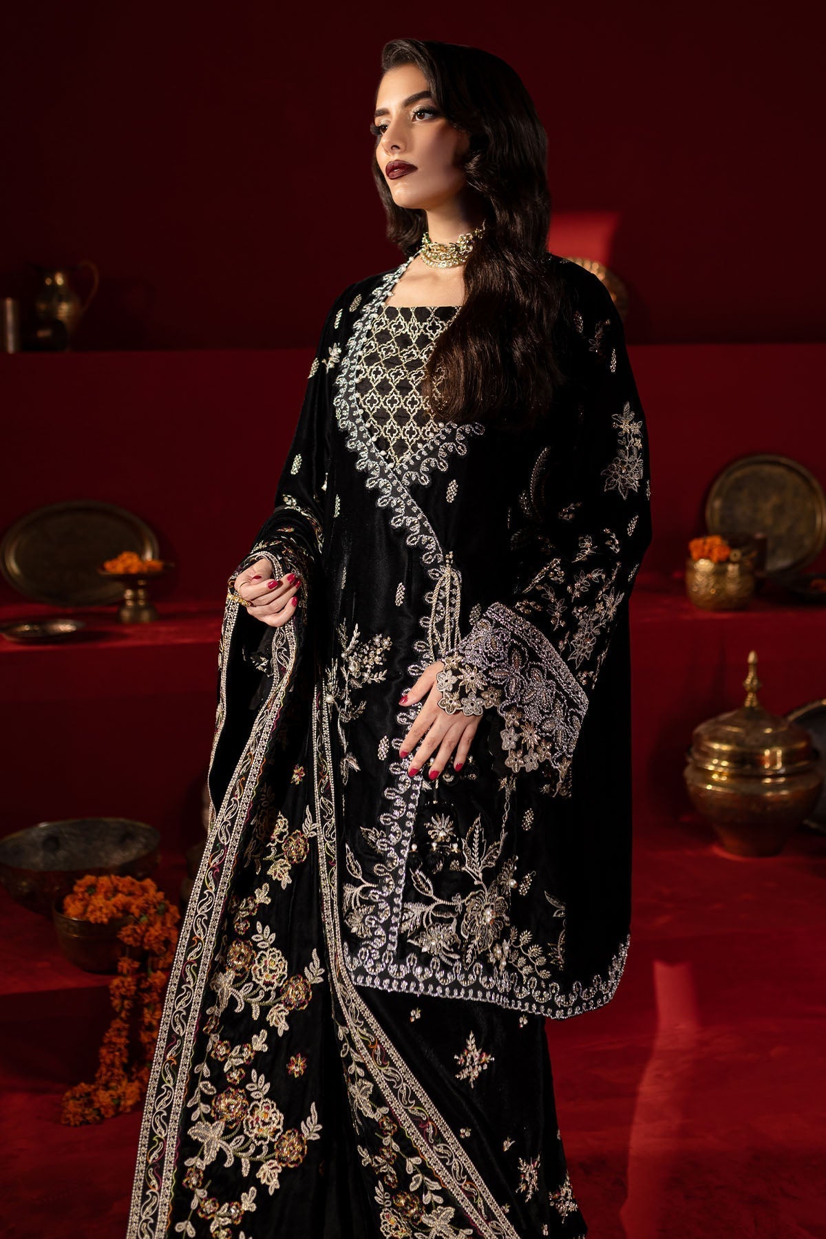Nureh | Maya Velvet |  NW-92 - by - Libasekhas UK - Registered Vendor of : Nureh - 100% Original Designer Dresss