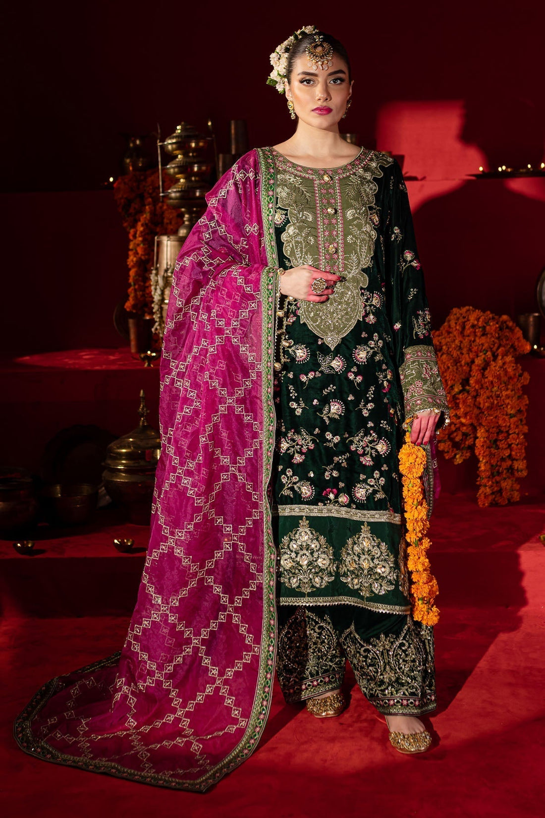 Nureh | Maya Velvet |  NW-88 - by - Libasekhas UK - Registered Vendor of : Nureh - 100% Original Designer Dresss
