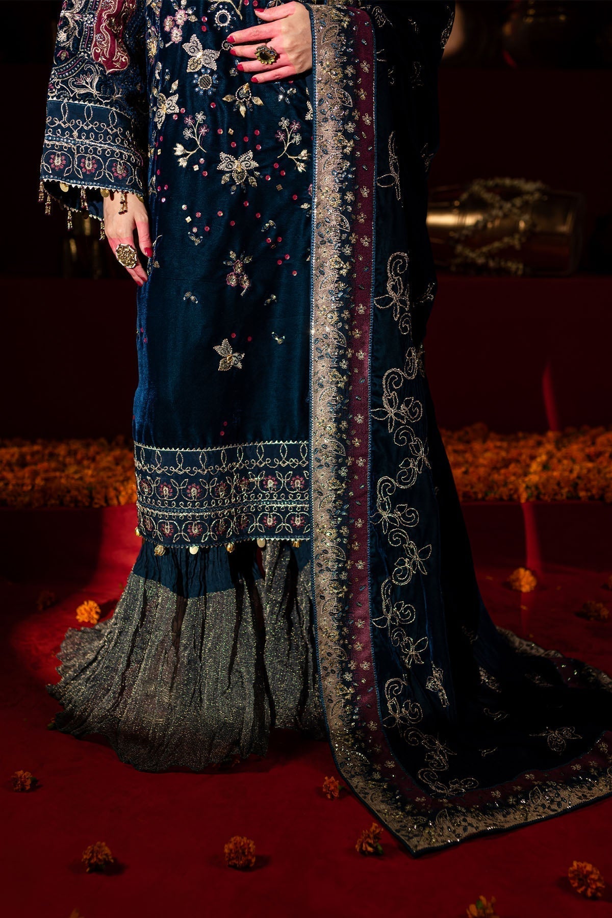 Nureh | Maya Velvet |  NW-90 - by - Libasekhas UK - Registered Vendor of : Nureh - 100% Original Designer Dresss