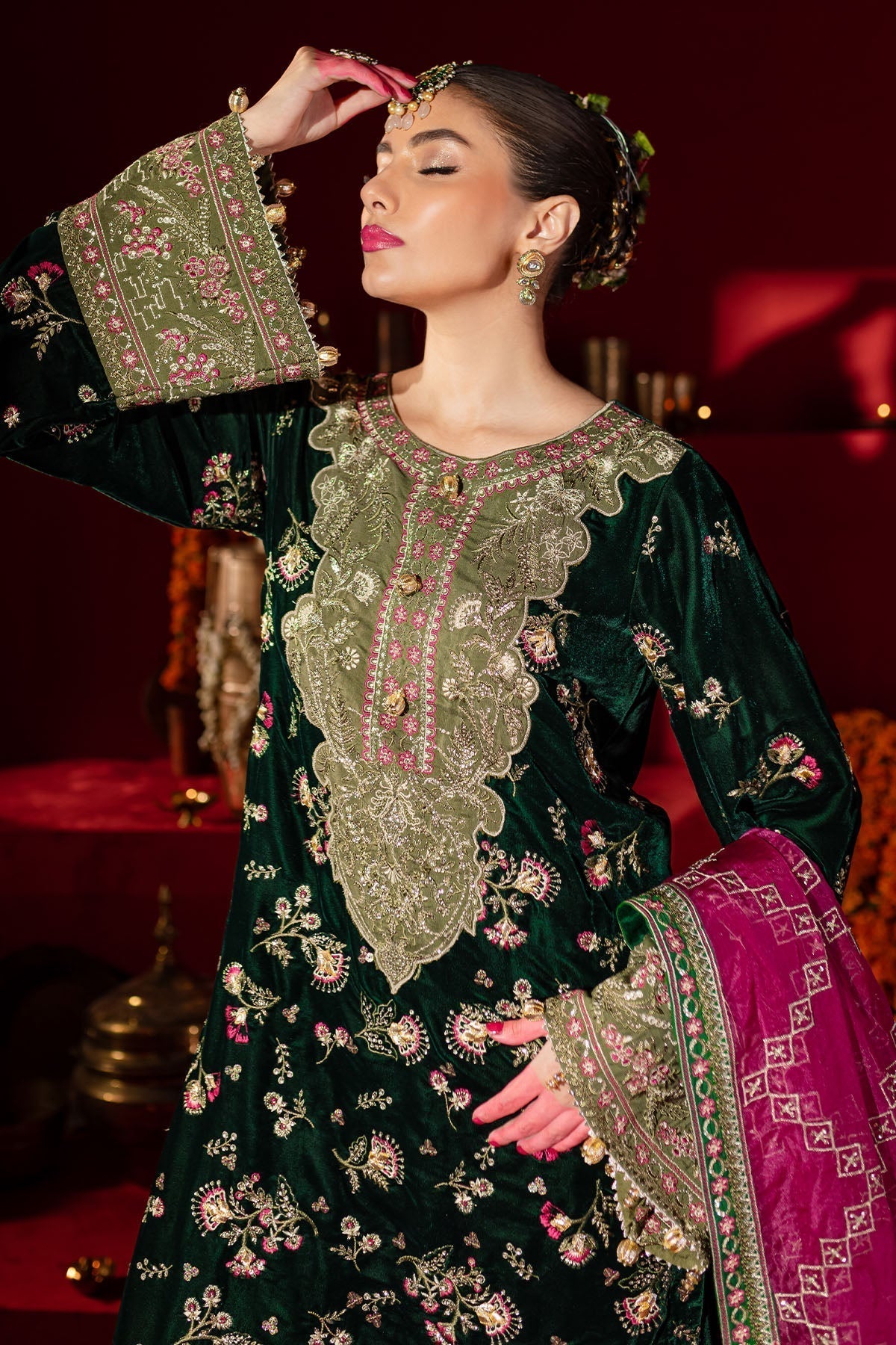 Nureh | Maya Velvet |  NW-88 - by - Libasekhas UK - Registered Vendor of : Nureh - 100% Original Designer Dresss